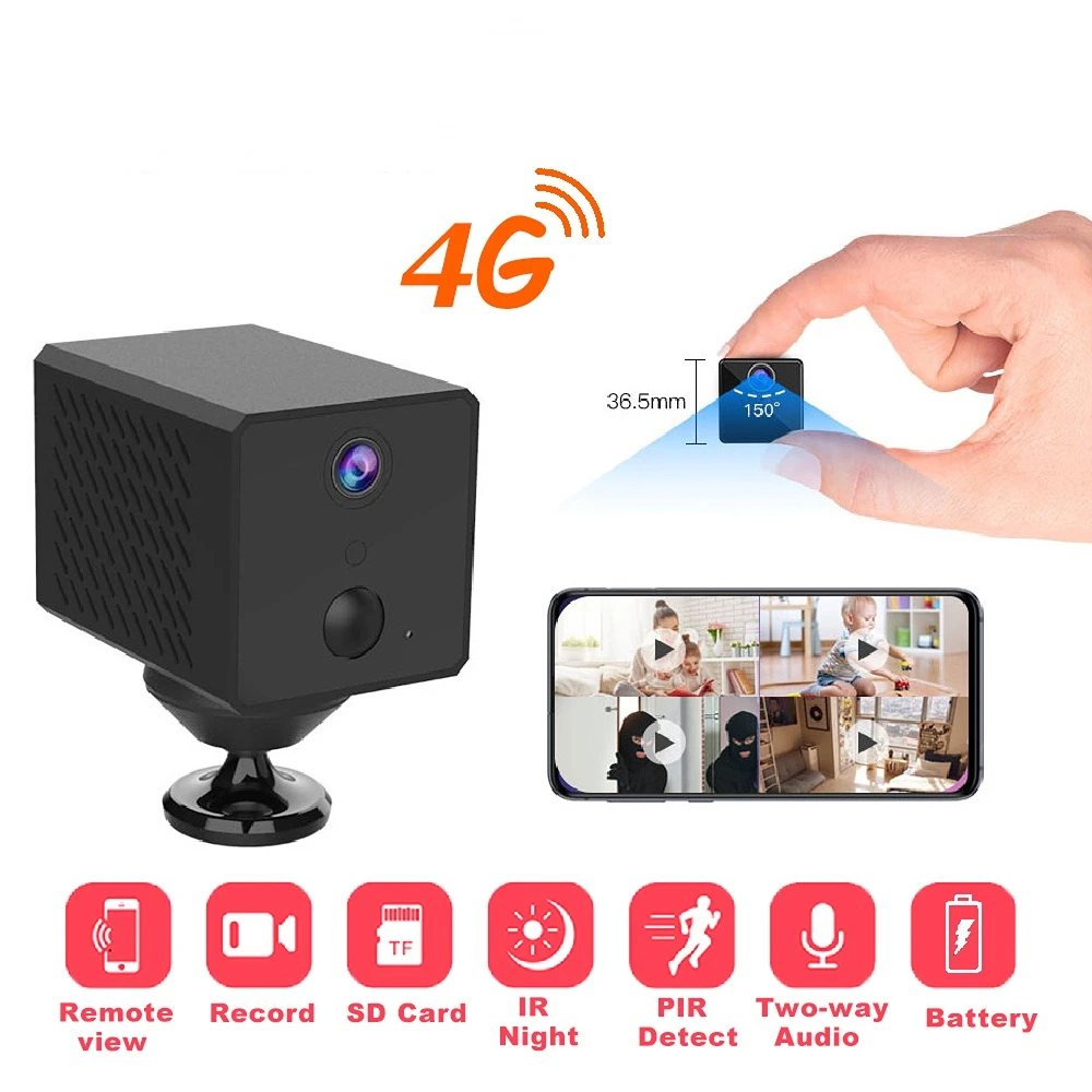 

4G low-power battery monitoring camera Home wireless camera PIR human body detection ultra HD surveillance cameras mini camera