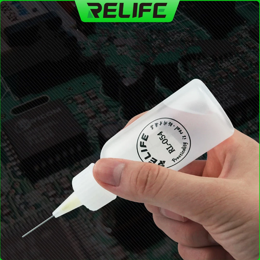 RELIFE RL-054 50ML Solvent bottle Needle Tip Soldering Cleaning Liquid Flux Alcohol Oil Dispenser Plastic Hand Bottle Cleaner