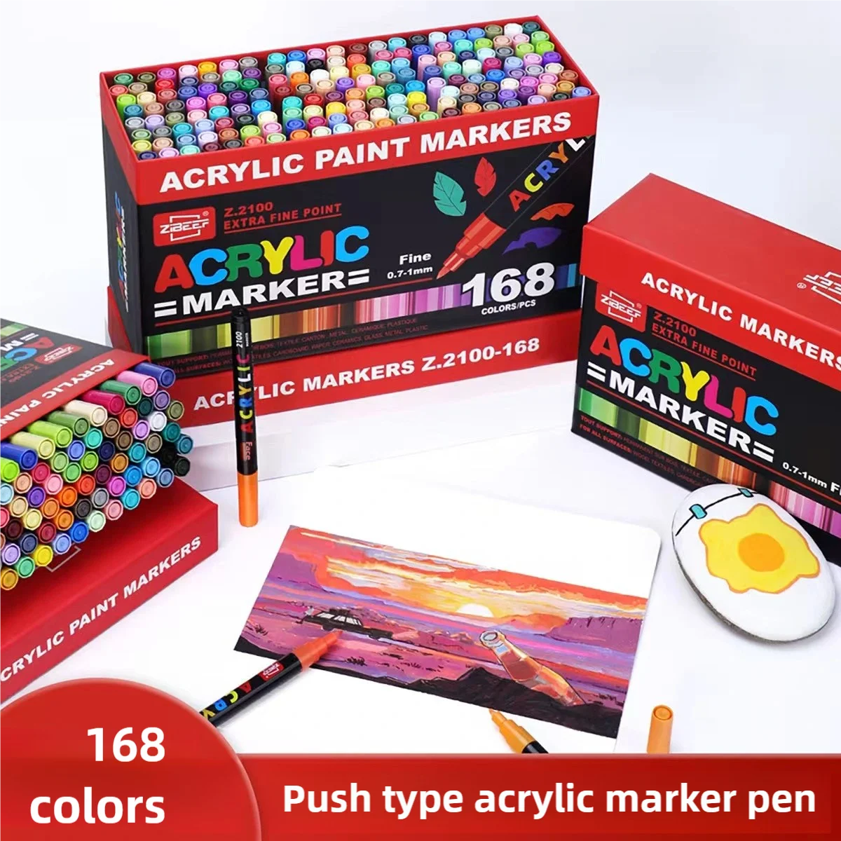 

GuangNa New 168 Colors Acrylic Paint Pens Set Marker Pen Artist Rock Painting Glass Ceramic Fabric DIY Card Art suppliers