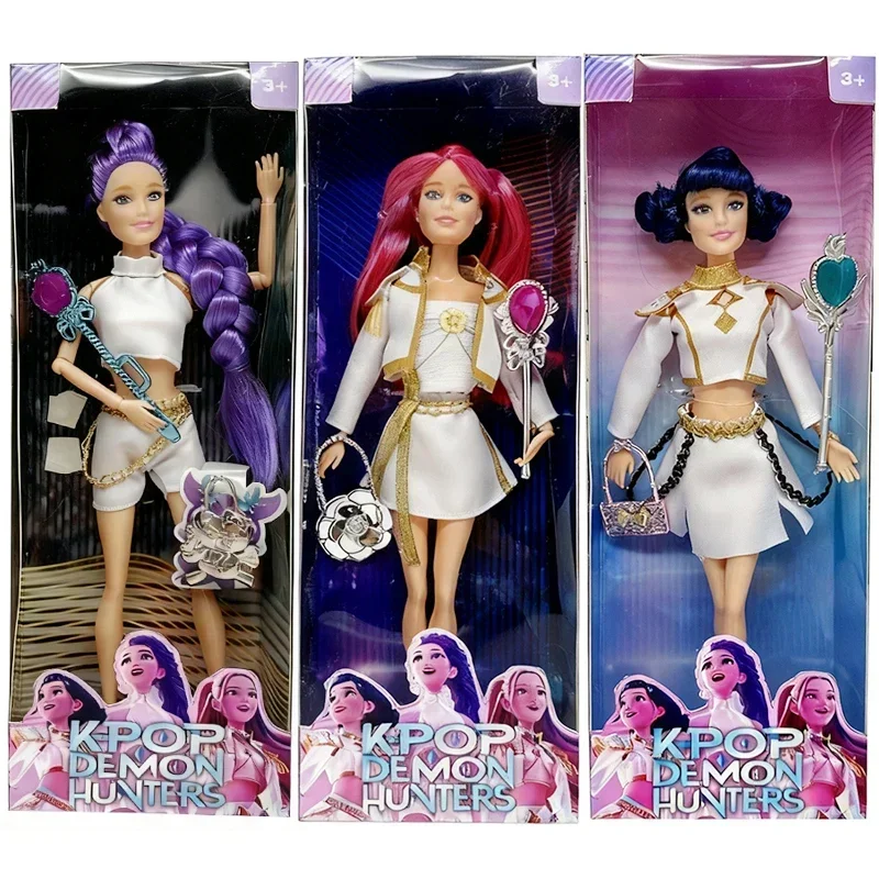 NEU K Pop Demon Hunters Actionfigur Spielzeug Weißer Anzug Rumi Mira Zoey mit Themenlied mit bunten Lichtern für Mädchen Weihnachtsgeschenk