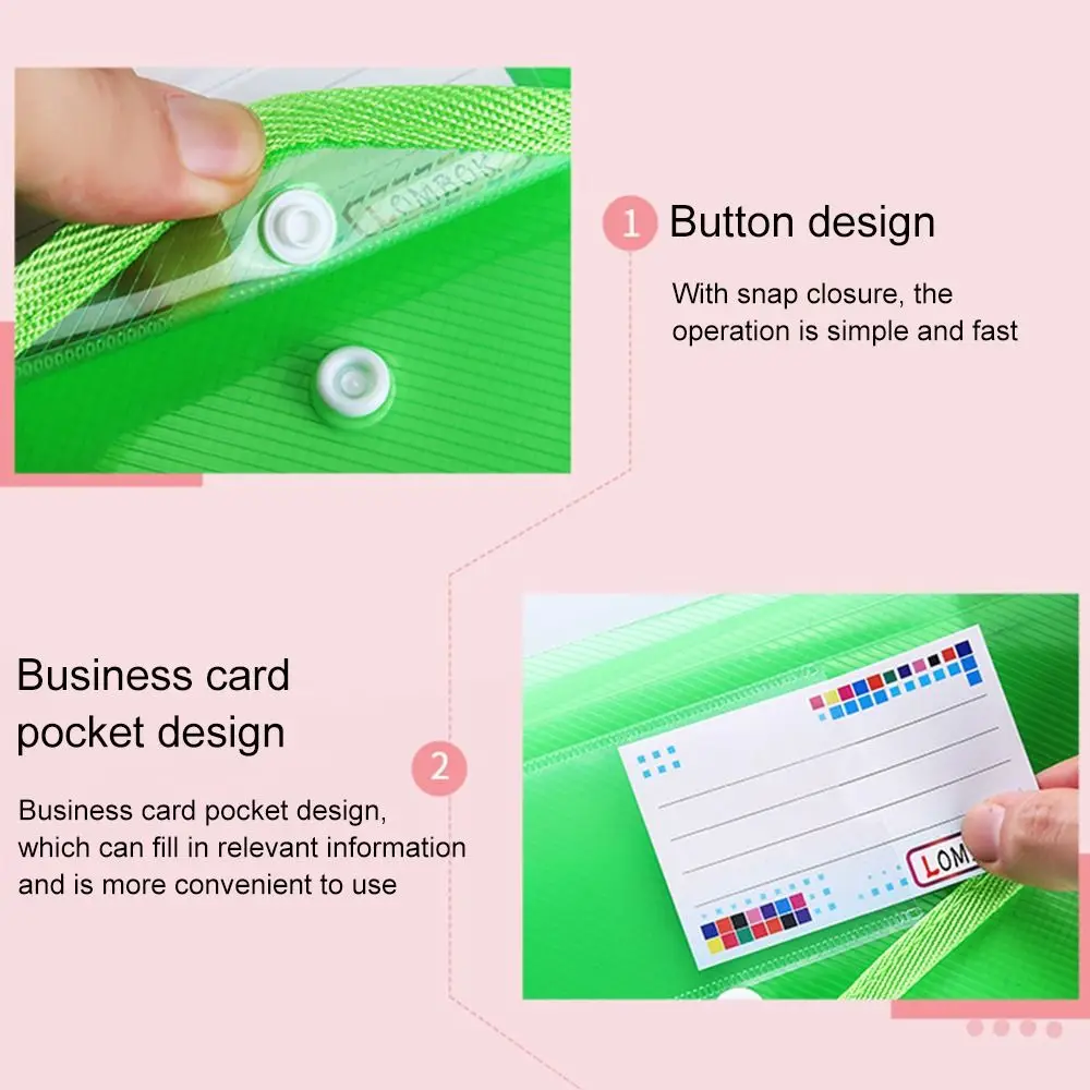 Durable A5 File Folders Hot Sale Waterproof PVC Bag Envelope Folder A5 File Folders Document Bag File Organizer