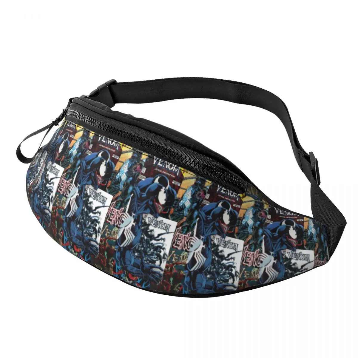 

Custom Fashion Venom Comic Wallpaper Fanny Pack for Running Women Men Crossbody Waist Bag Phone Money Pouch