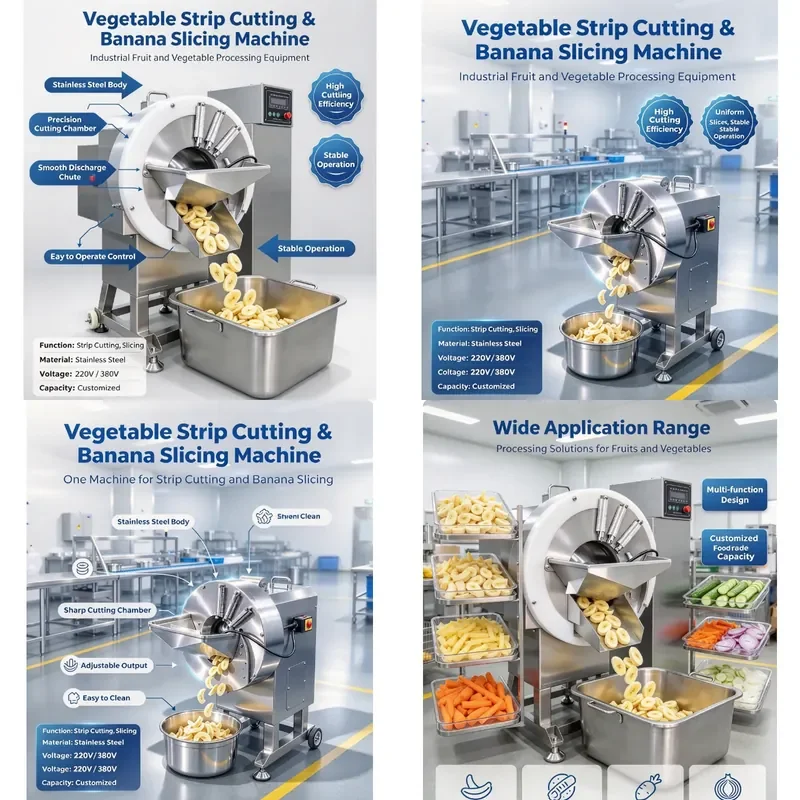 Stainless Steel Banana Cutter Fruit Slicer for Snack Production