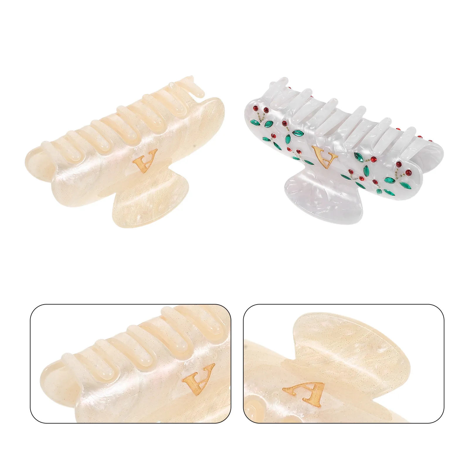 

2 шт. блестящие заколки-крабики с буквами алфавита – Сияющие акриловые заколки-буквы для девочек и женщин, надежная фиксация для укладки волос