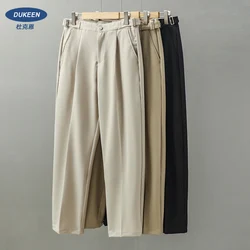 DUKEEN Men's Formal Trousers Summer Casual Loose Thin Pants for Male High Quality Straight Man Trouser Khaki Suit Pant