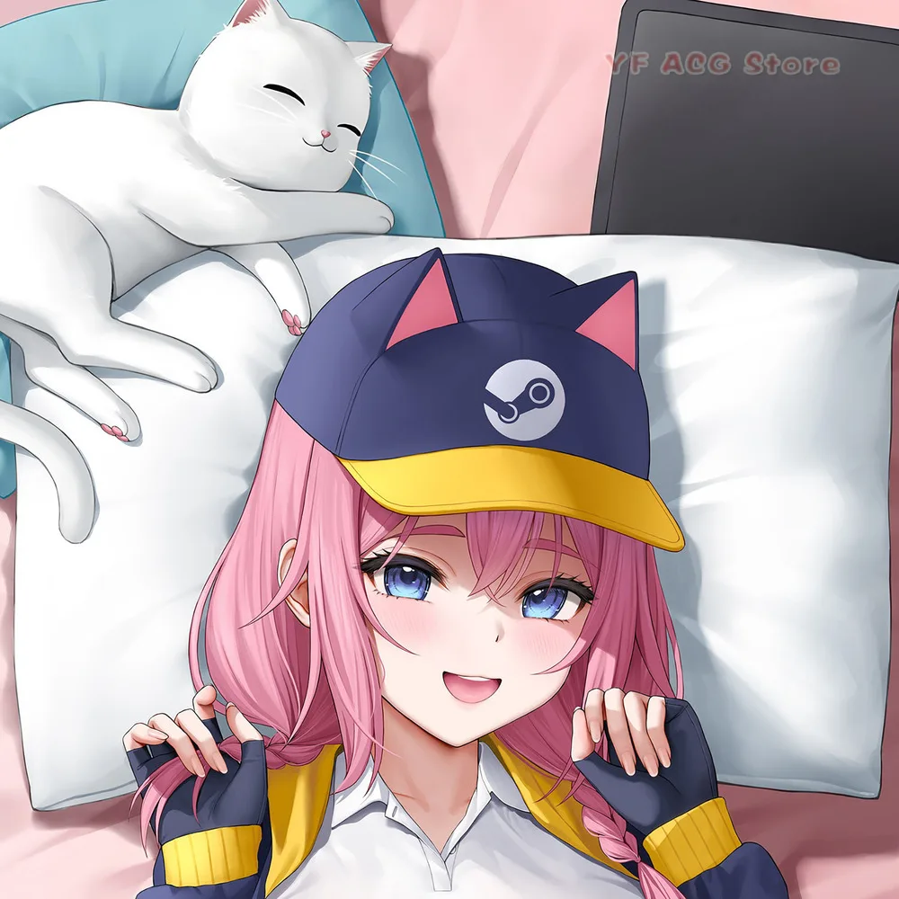 Funda de almohada con estampado de personaje de chica, decoración cómoda para la cama, oferta de Steam, para Otaku