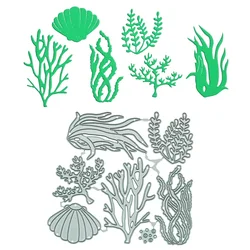 Sea Grass Coral Scallop Shell Seaweed Set Metal Cutter Cutting Dies Scrapbooking DIY Postcard Stencil Clip Art Album Decorating