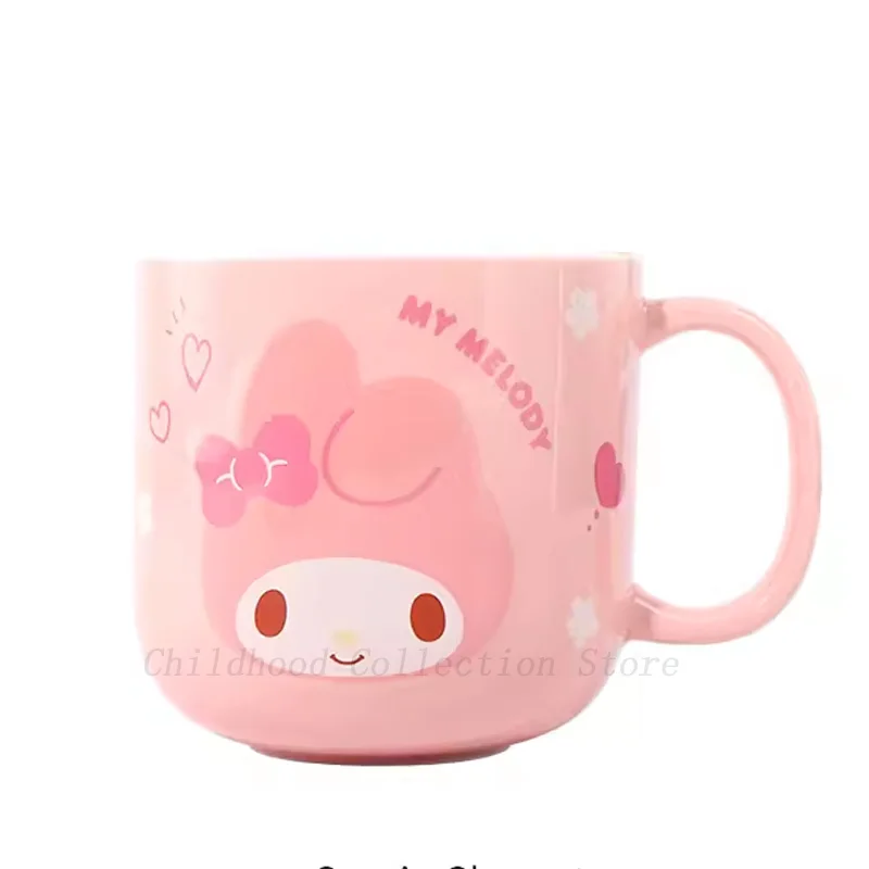 Kawaii Hello Kitty Kuromi melodia Cinnamoroll zabawki figurki akcji uroczy Anime kot pies kubek ceramiczny słodkie prezenty urodzinowe dla dzieci