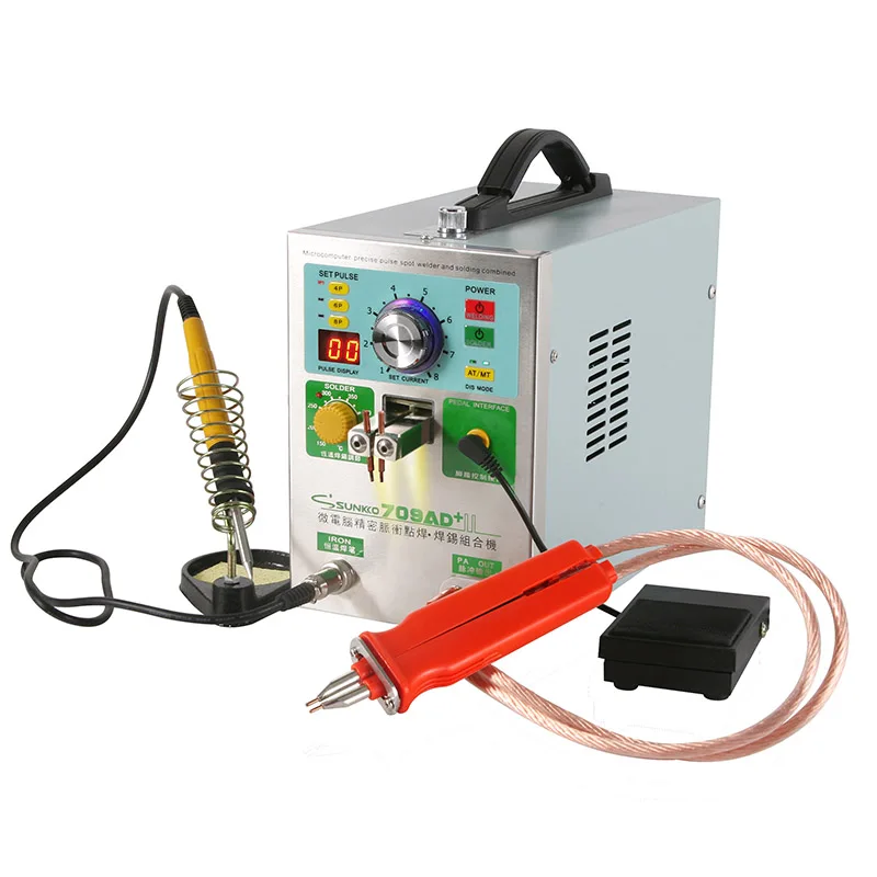 SUNKKO 709AD+ battery spot welder machine 4in1 fixed pulse moving   welding induction automatic