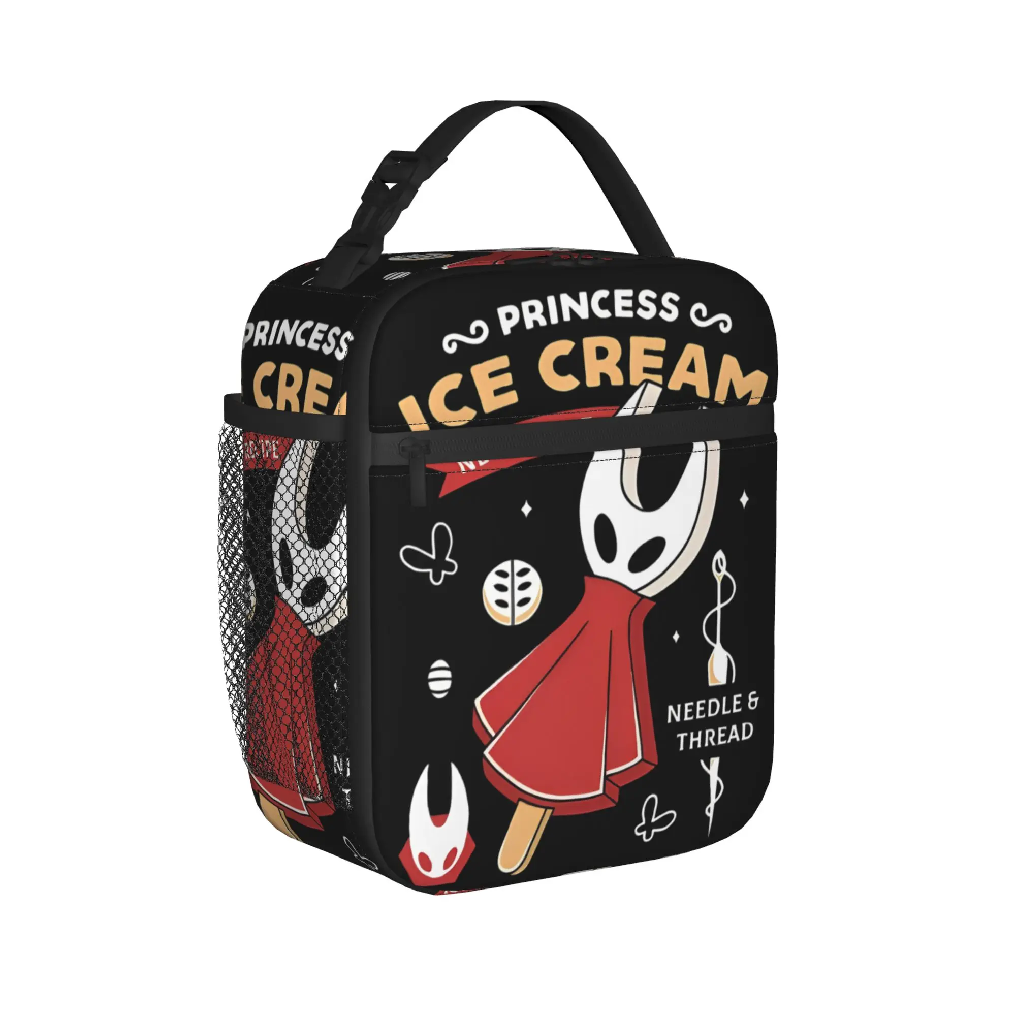 Princess Ice Cream Insulated Lunch Bag Cooler Bag Reusable,Lunch Container Hollow Knight Silksong Large Tote Lunch Box