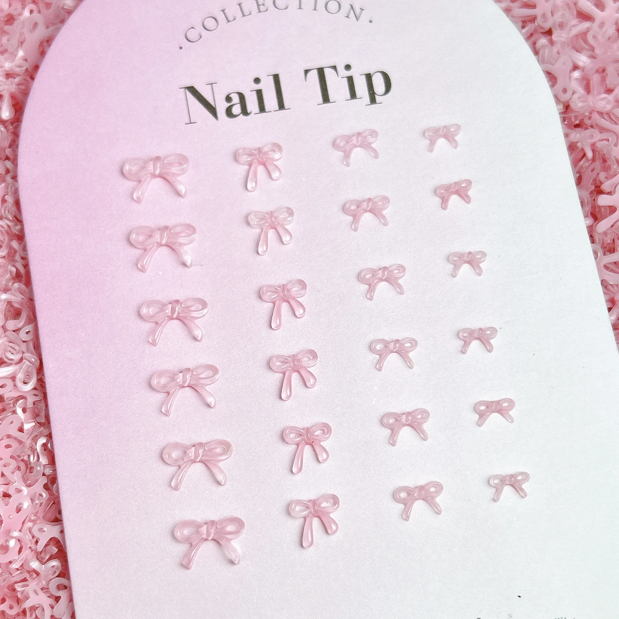 50PCS Effen Kleur Jelly Bowknots Nail Art Decoraties 3D Zoete Transparante Lijn Strikken Hars Nail Charms Accessoires voor DIY Nagels