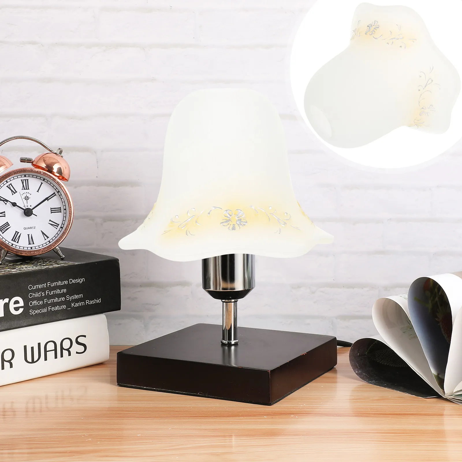 

1Pcs European Style Glass Lampshade Ceiling Lamp Cover Household Light Shade Decorative Lamp Screen Dustproof Easy Installation
