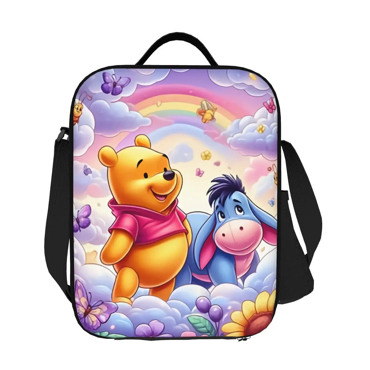 

Custom Funny Cartoon Winnie The Pooh Thermal Insulated Lunch Bag Women Portable Lunch Container Multifunction Bento Food Box