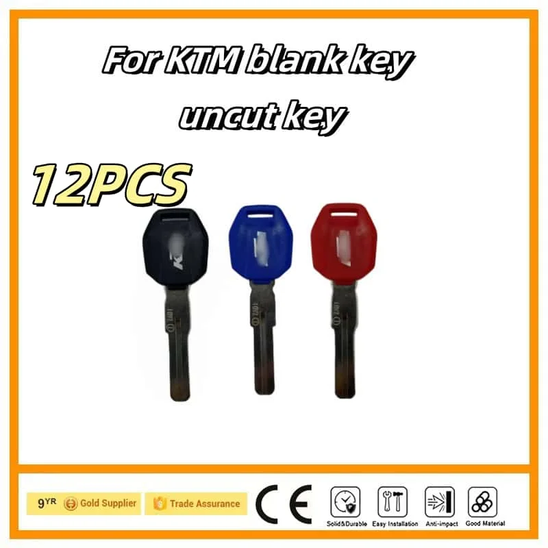 12PC For KTM 1290 1050 1190 SUPER ADV R S RC8R Blank Key Motorcycle Replace Uncut Keys can be placed anti-theft chip 790 890 250