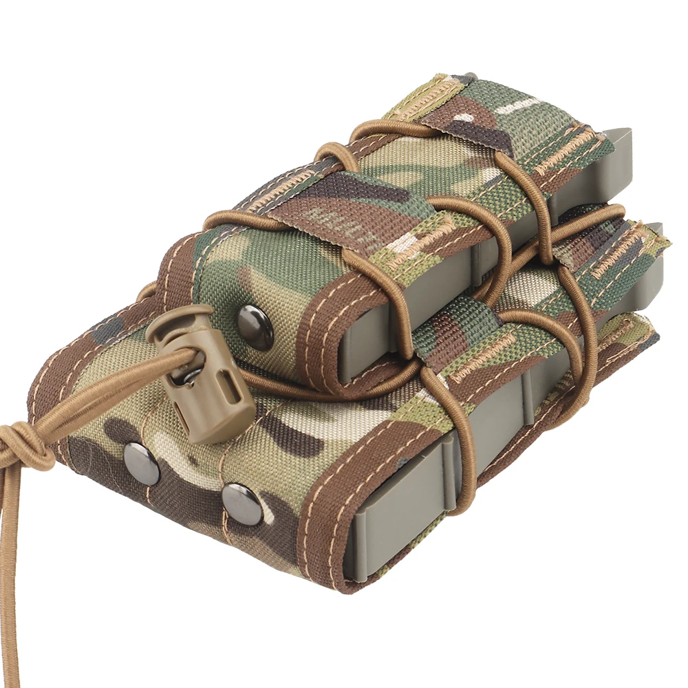 Tactical 5.56 9mm Magazine Pouch Tiger Type AK M4 AR15 Rifle Pistol Single Mag Bag Molle Military Airsoft Hunting Bag