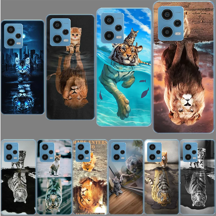 Lion Tiger king Clear Silicone Funda For Redmi Note 13 Pro 5G Plus 12 12C 10 10X 10C 10A 9 9T 9C 9A 8 8A 7 7A K70 K60 Pro 6 6A X