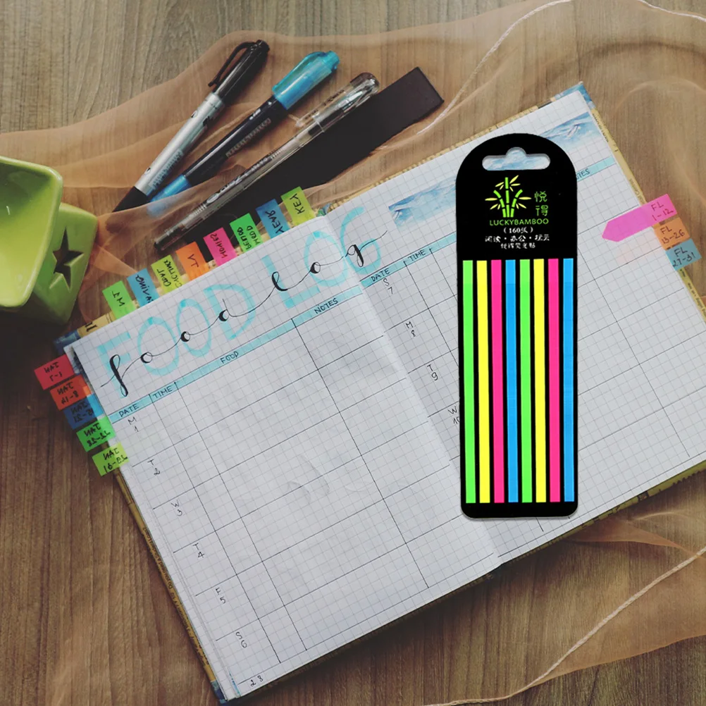 

4 Boxes Fluorescent Easy Tabs Portable Reading Strips Highlighter Page Markers Book Accessories Safe Material
