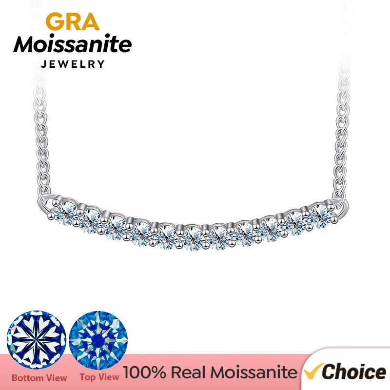 GRA Luxury 3.5mm 2.2ct Moissanite Diamond Necklace for Woman Top Quality 925 Sterling Silver Chain Wedding Fine Jewely 2023