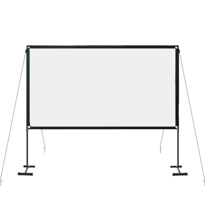 100inch 16:9 Projector Screen Outdoor Bracket Projection Screen Folding Projecting Screen for Home Theater Backyard Camping