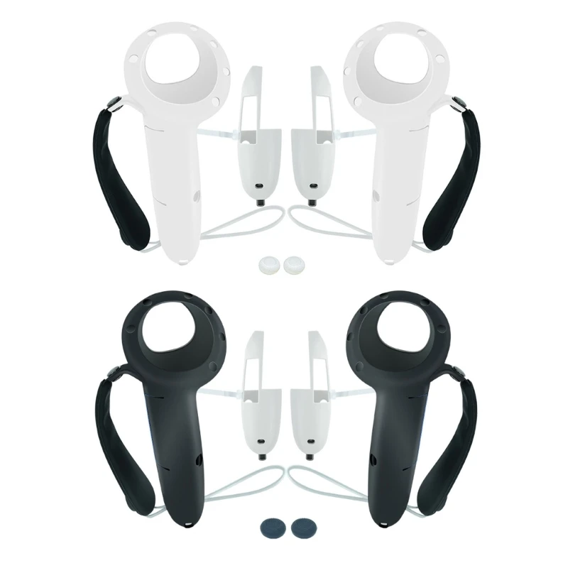 컨트롤러 그립 실리콘 커버 MetaQuest 3 Dropship 용 너클 스트랩이있는 충돌 방지 던지기 그립 커버 보호대