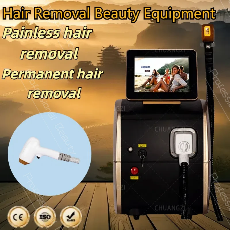 

Ice Titanium 808nm Diode Hair Removal Machine 3000W Permanent Painless Epilator Alexandrit 3 wavelengths Beauty Machine