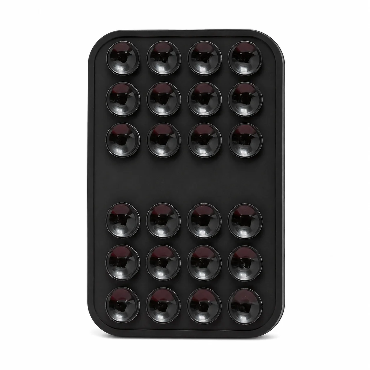 24-Suction Cup Phone Holder, Silicone Non-Slip Mount, Tool-Free Grip for Smooth Surfaces, Travel Home Gym Content Use, Black
