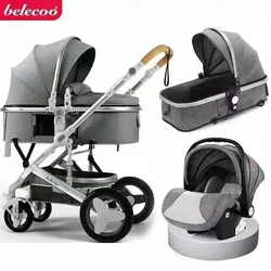 Cochecito de bebé 3 en 1 con asiento de coche, carrito de bebé plegable, carritos para recién nacidos