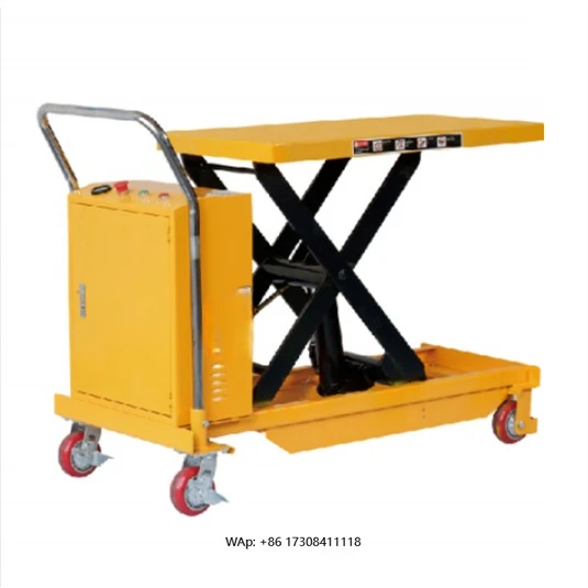 

Heavy Duty Hydraulic Lift Platform Truck Small Portable Scissor Lift Flatbed Truck Hand Truck Electric Trolley Cart