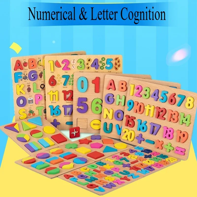 

Деревянные головоломки, игрушки Монтессори для детей, красочные головоломки с буквами и цифрами, одинаковые игры, детские развивающие игрушки для раннего развития