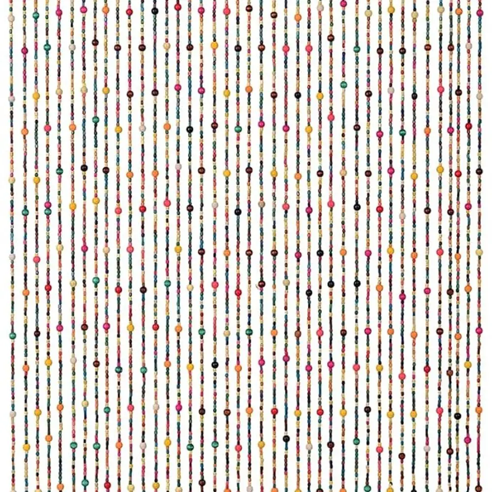 ستارة مطرزة خشبية بوهيمية متعددة الألوان مقاس 36 × 79، ديكور مدخل على طراز الهبي، معالجة نافذة تشبه الخيزران الطبيعي، ديكور منزلي