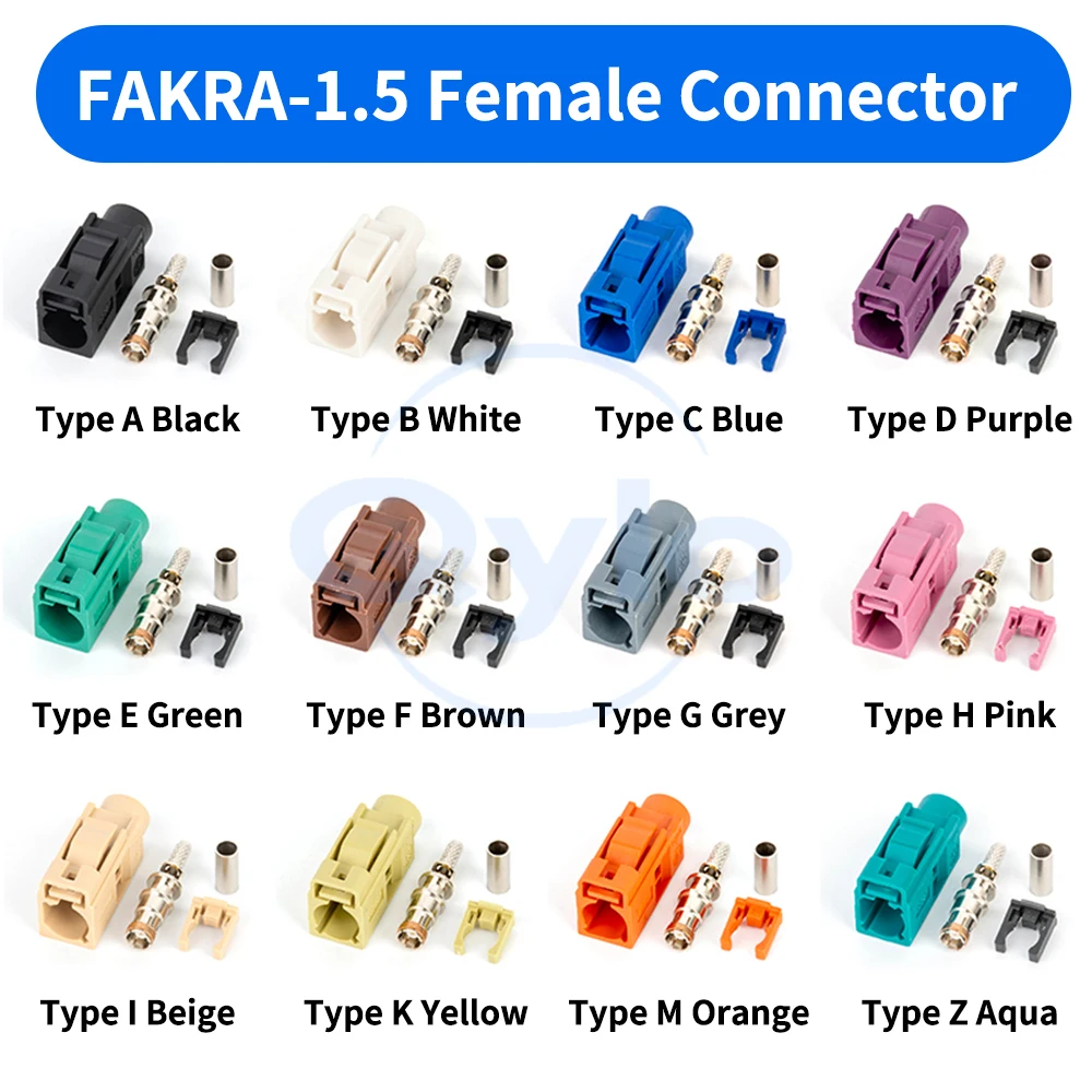 

FAKRA Female Automotive Connector RG316/50-1.5 Feedline Connector SMB Female ABCDEGHZ RF Connector (1 pcs)