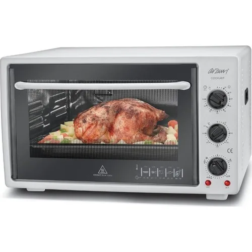 Cookart Eko AR 2003 Midi Oven Thermostat Setting, Turbo Fan Healthy Cooking Technique Tempered Glass Iconic Mini Oven MicroAndas