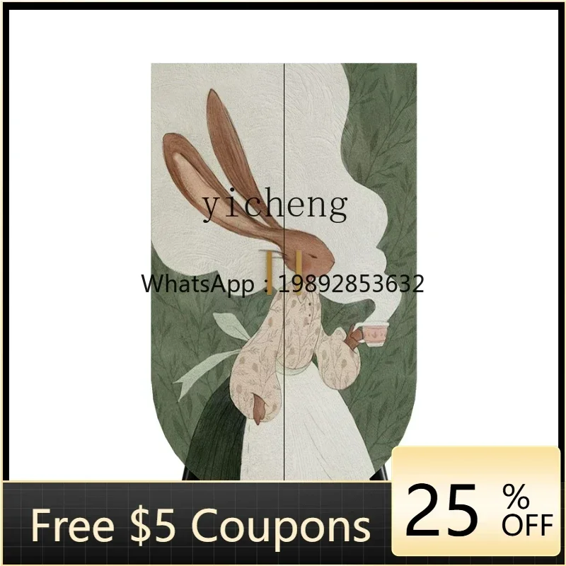 

ZZ Solid Wood Wardrobe Home Bedroom Storage Cabinet Living Room Balcony Installation-Free Double Door Locker