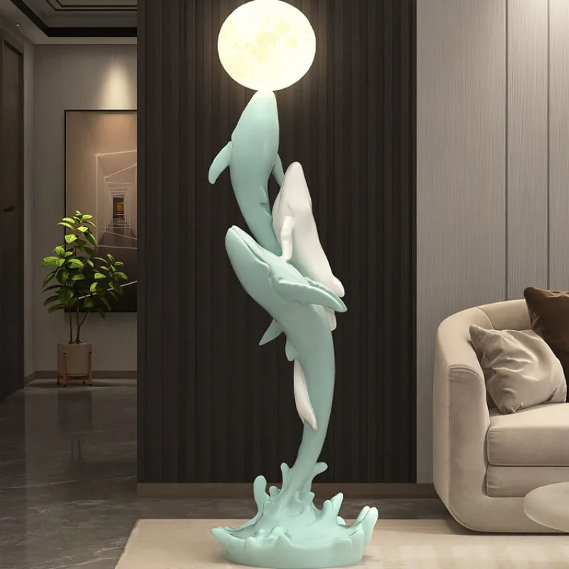 

Whale living room TV cabinet next to floor ornaments, light luxury high-end sofa porch housewarming gifts