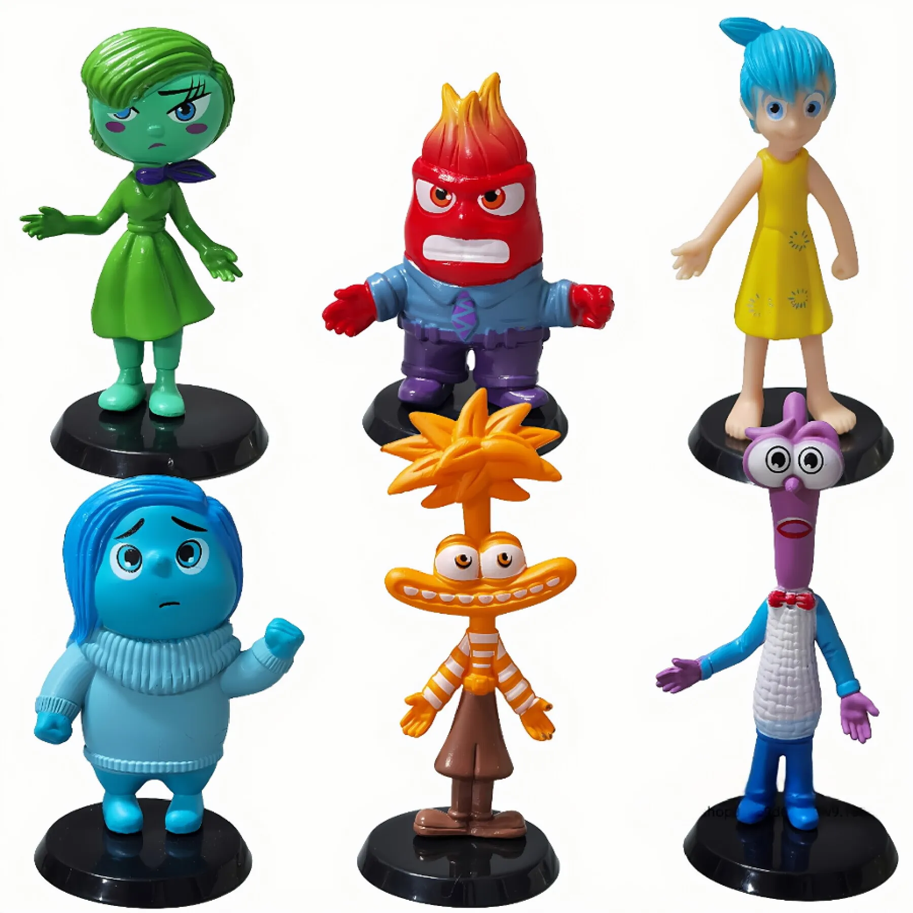 Bonecas de personagem anime fofas para meninos e meninas, presentes de aniversário infantil, ornamentos artesanais de desenhos animados, ornamentos de quarto, Inside Out 2, 6 pcs