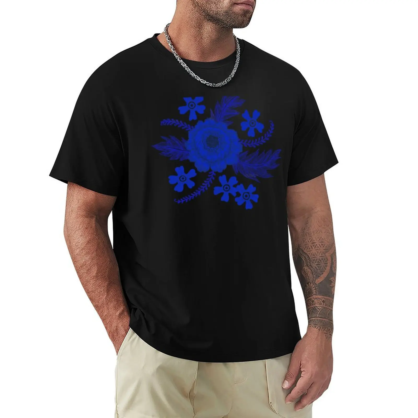 Blue Peony T-Shirt animal prinfor boys funnys mens white t shirts