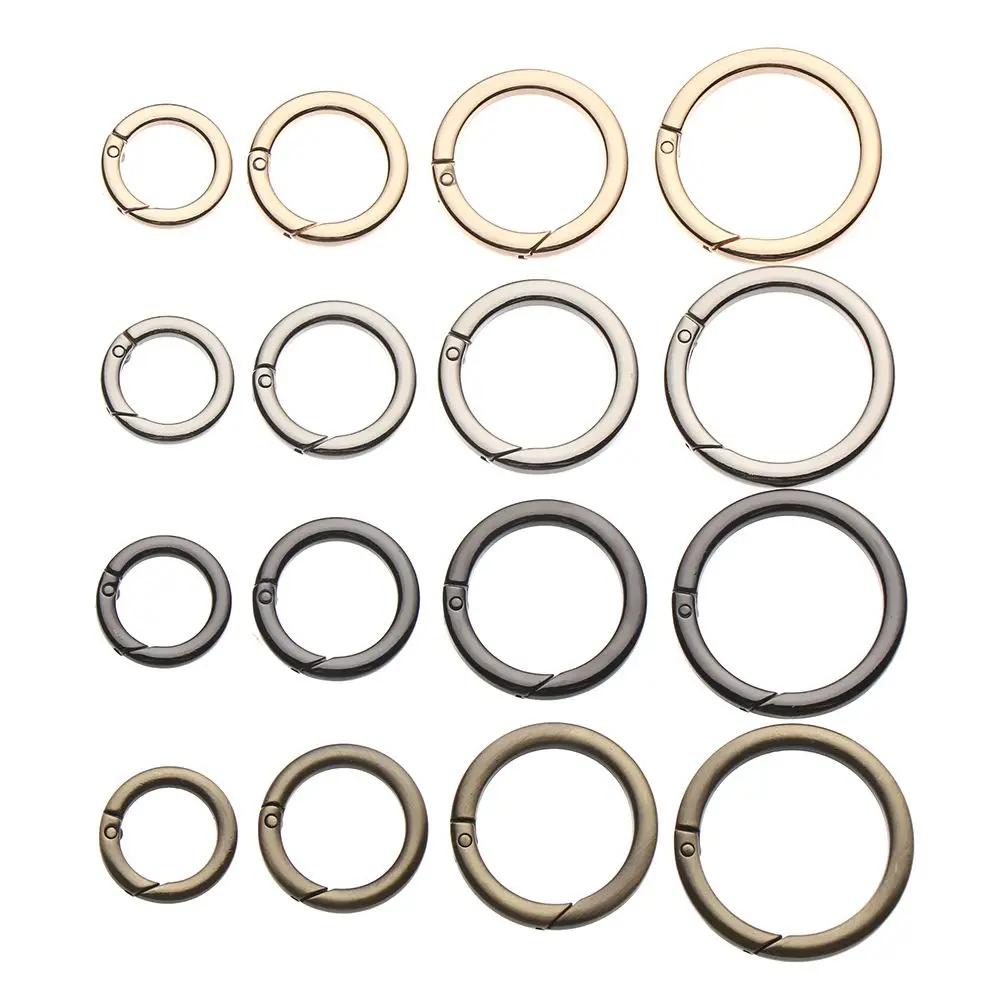 quality Zinc Alloy Hooks Round Push Trigger Snap Clasp Clip Carabiner Purses Handbags Bag Belt Buckle Spring O-Ring Buckles