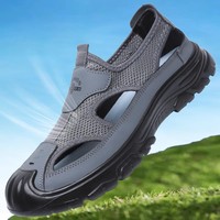 Summer New Men's Baotou Casual Net Surface Breathable Beach Shoes Lightweight Non-slip Sandals for Men sandal casual sneakers