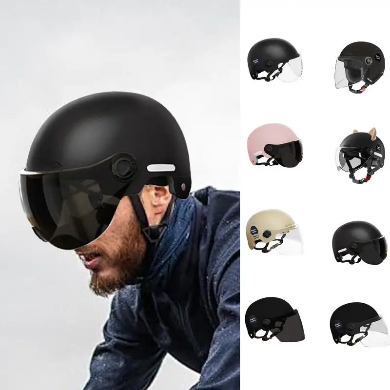 Mens Hard Hat Cycling Hard Hat Motorcycle Headgear Sun Protection Electric Motorcycle Supplies Open Face Headgear for Biking