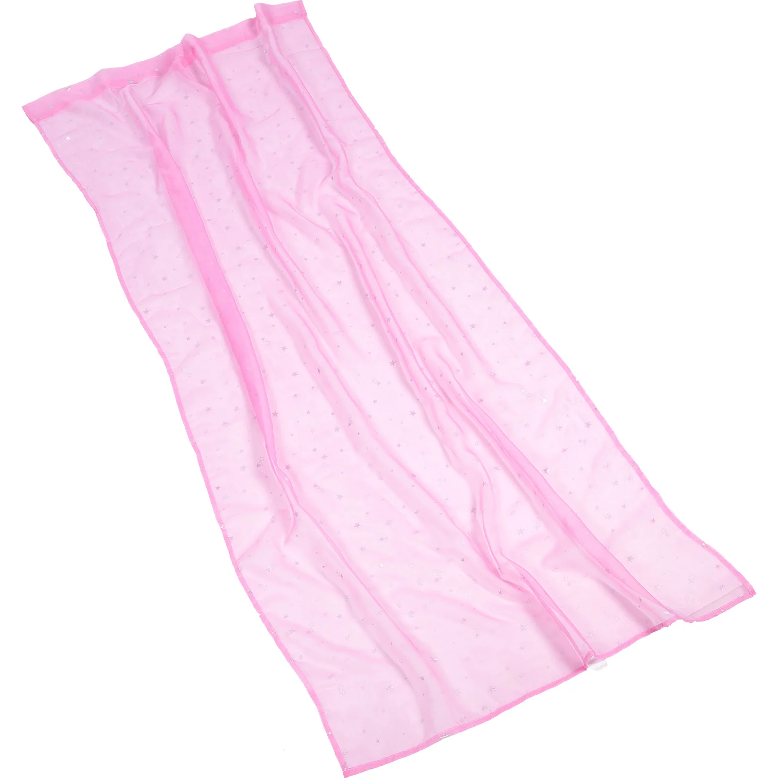 

1 Panel Romantic Glow Star Sheer Voile Curtain 100x200cm Light Diffusing Window Panel for Bedroom Kids Room Living Room Pink