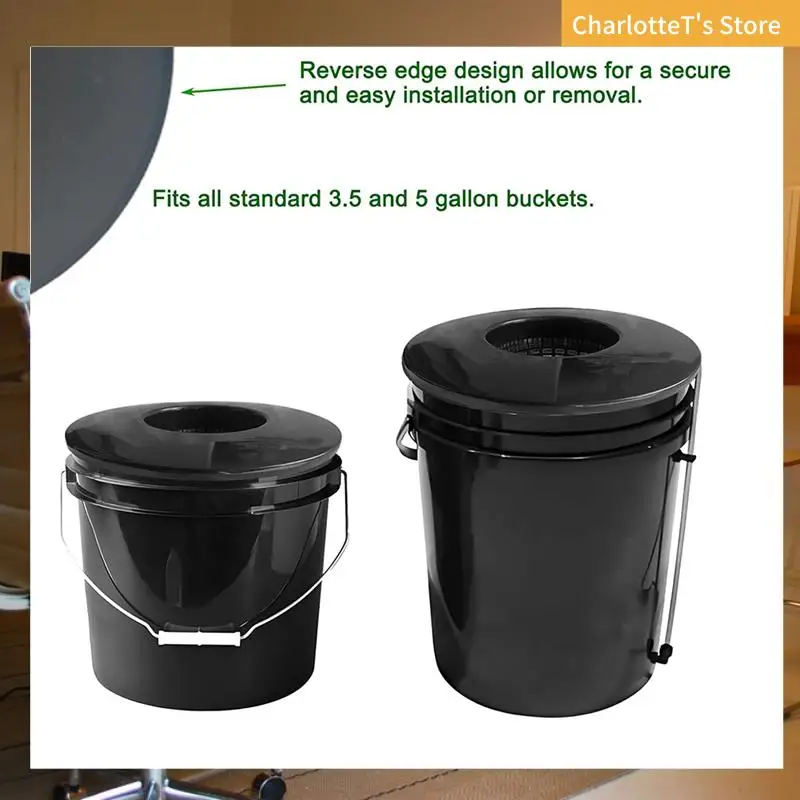 

6 Inch Net Pot For 5 Gallon For BUCKET Wide Lids ( 5 Pack ) Net Cups For Hydroponics Buck, DWC Basket Li-ABLI