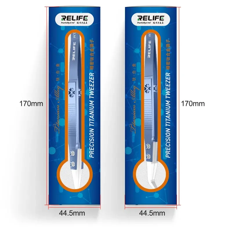 RELIFE RT-11E/15E Precision Titanium Alloy Ceramic Tweezers Anti-static Straight/Bent Nippers Jump Wire Special Ceramic Forceps