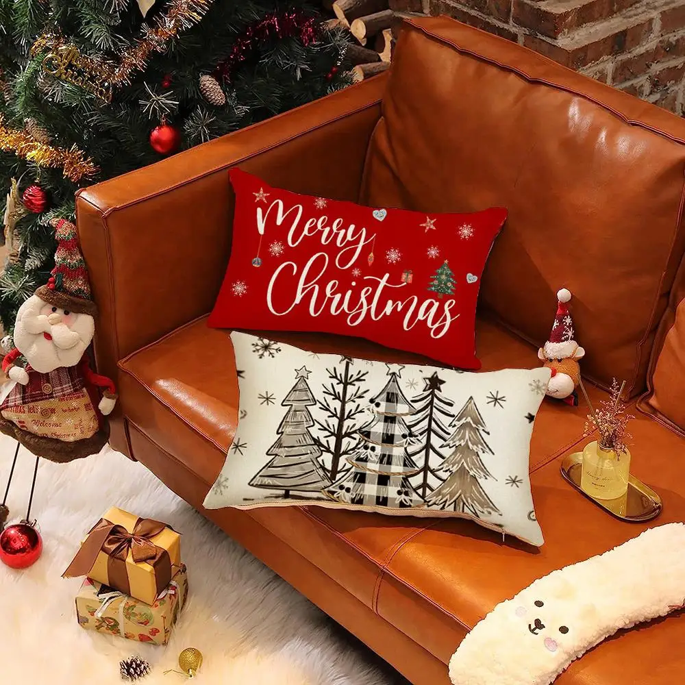 عيد الميلاد قطني أكياسها شجرة عيد الميلاد ثلج الديكور وسادة تغطي عيد الميلاد وسادة تغطي نافيداد السنة الجديدة هدية 2026 #2