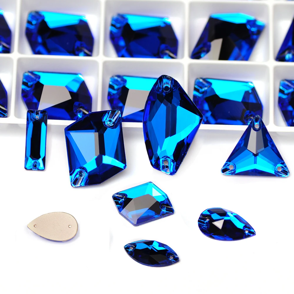 Capri Blue DIY Crafts Sewing Rhinestones Flatback Glass Crystals Needlework Accessories Strass For Garment Decoration