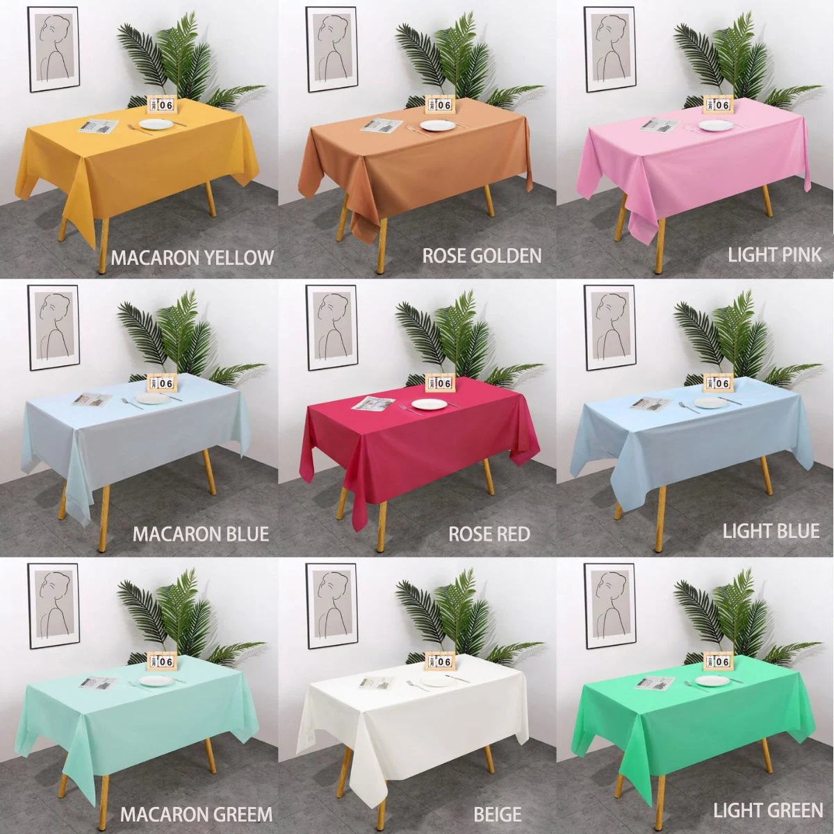 Burgundy Rectangle Tablecloths for 6 Foot Tables 10 Pack 70 x 108 Inches Stain Resistant Table Clothes Polyester Fabric Table