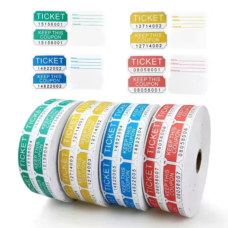 Likexin 1000 Sheets Raffle Tickets Double Roll for Events, Entry, Class Reward, Fundraiser & Prizes Tickets