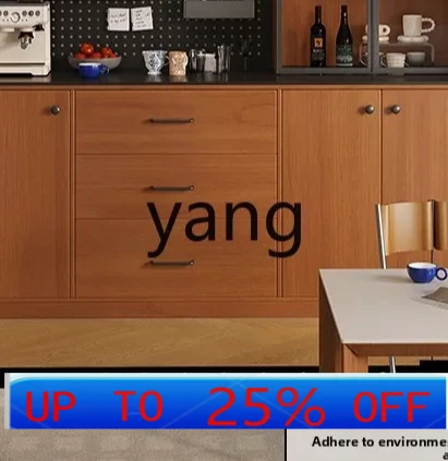 

LMMall solid wood retro dining side cabinet kitchen simple storage tea cabinet against the wall