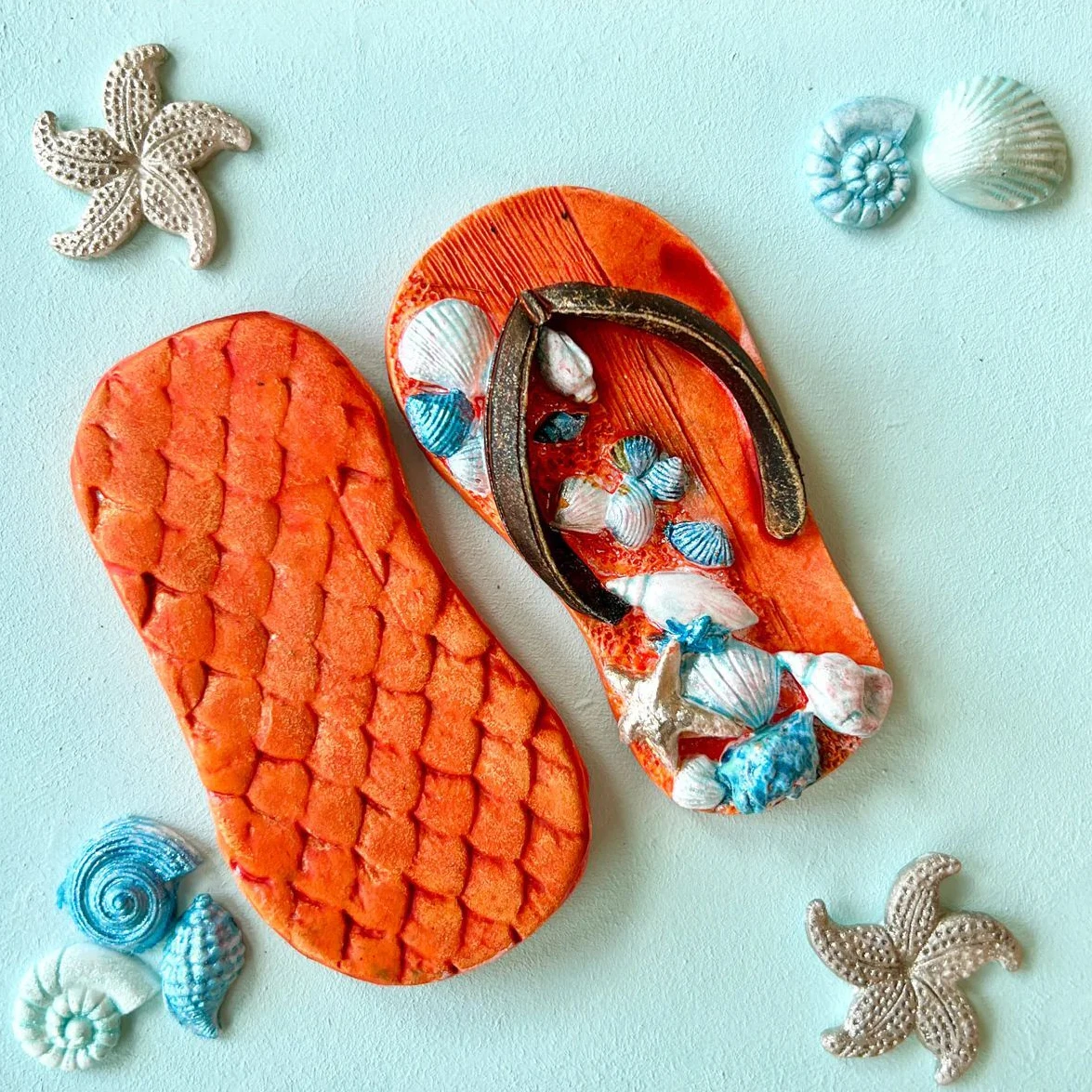 Conch Shell Beach Sandal Silicone Sugarcraft Mold Chocolate Cupcake Baking Fondant Cake Decorating Tools