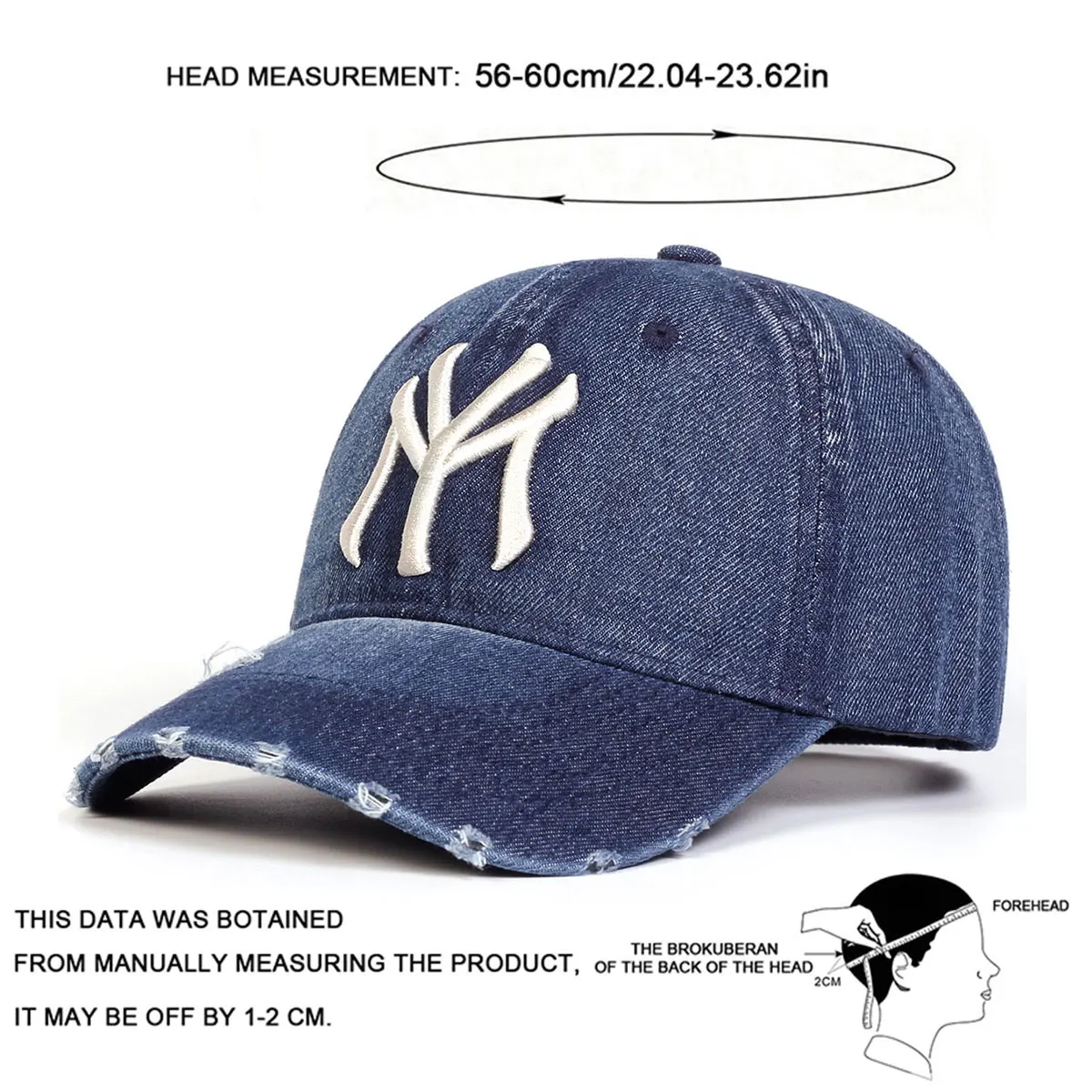 Unisex Letter Embroidery Cowboy Baseball Caps Spring and Autumn Outdoor Adjustable Casual Hats Sunscreen Hat image 2
