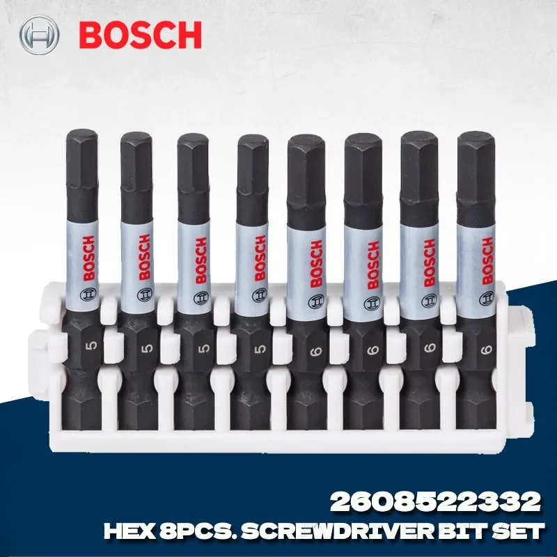 

BOSCH 2608522332 Профессиональный набор отверток из 8 шт. с 50 мм битами PZ2, аксессуары для ударной дрели Bosch, аксессуары для электроинструментов
